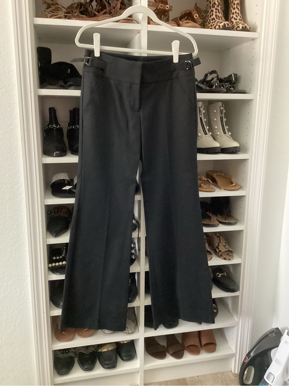 bebe Black Wide-Leg Trousers